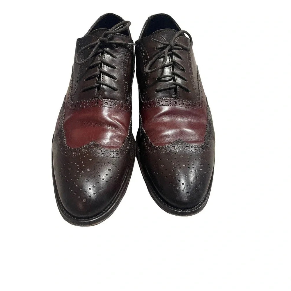 To Boot New York Two Toned Wingtip Brogue Oxford Shoes size 11 Brown Oxblood - Picture 2 of 14